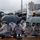 School students boycott classes as they take part in a protest in Hong Kong.